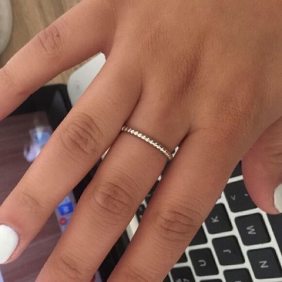 925 Sterling Silver Thin Twisted Stackable Ring Simple Silver Band Ring - Picture 4 of 10